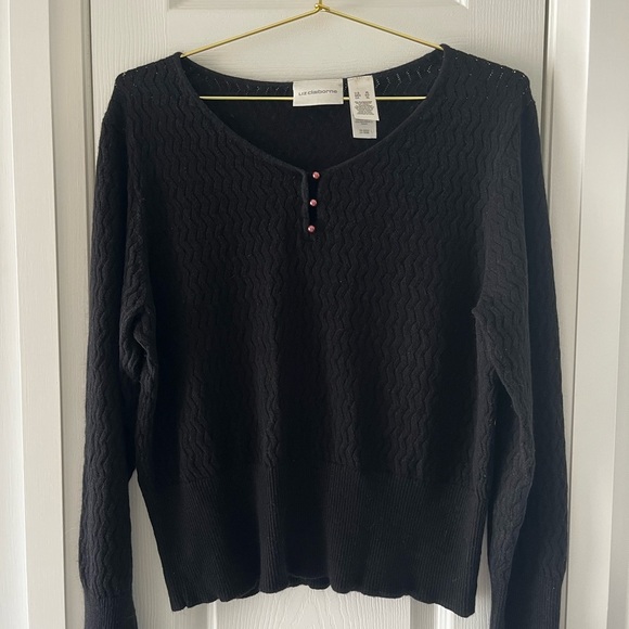 Liz Claiborne Black Women's XL Silk Blend Pullover Vintage Sweater - Picture 12 of 13